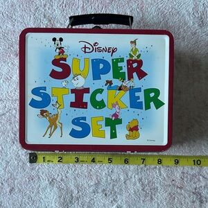 Vintage Disney Super Sticker Set Metal Tin